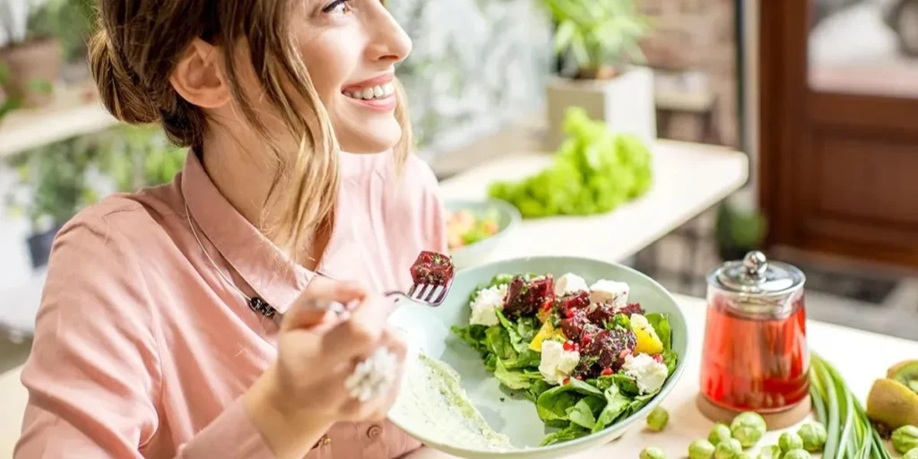 Eating healthy food